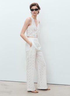 MANGO Embroidered Cotton Waistcoat With Bows  - Image 3