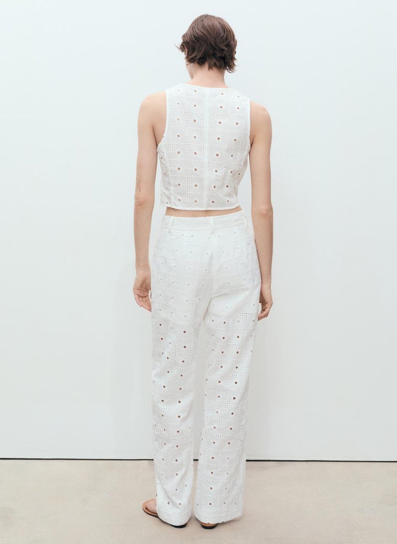 MANGO Embroidered Cotton Waistcoat With Bows  - Image 2
