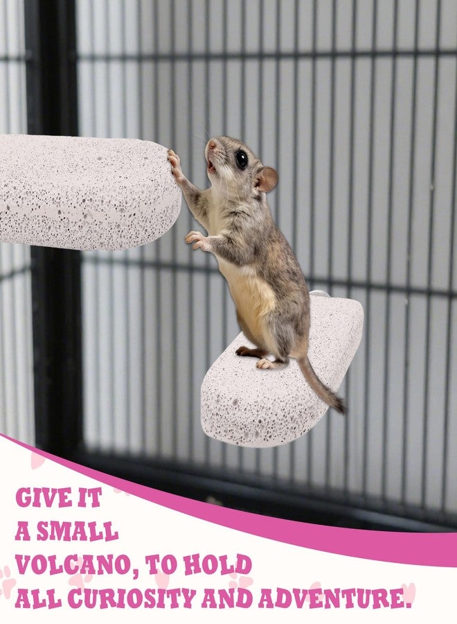 Sinbana 2pcs Chinchilla Lava Ledge, Pumice Climbing Platform & Chewing Toy Teeth Grinding Cage Accessories Lava Rock Chew Stuff for Rats Gerbil Chinchillas Squirrels Guinea Pigs Hamsters - Image 3