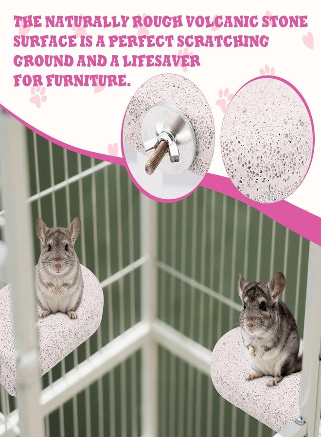 Sinbana 2pcs Chinchilla Lava Ledge, Pumice Climbing Platform & Chewing Toy Teeth Grinding Cage Accessories Lava Rock Chew Stuff for Rats Gerbil Chinchillas Squirrels Guinea Pigs Hamsters - Image 4
