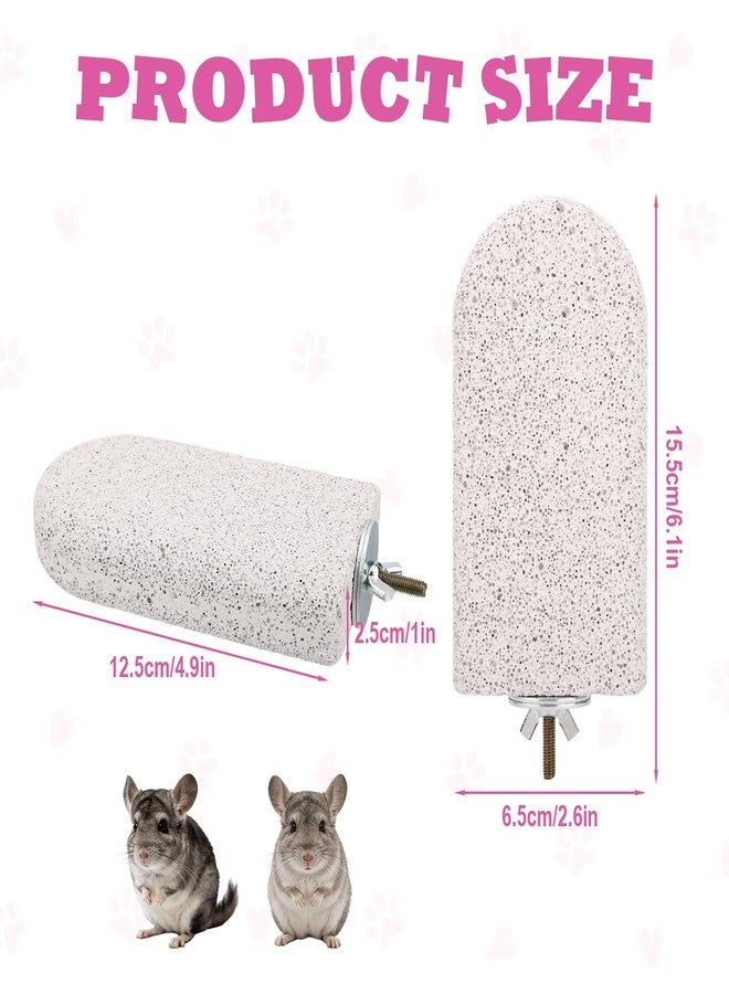 Sinbana 2pcs Chinchilla Lava Ledge, Pumice Climbing Platform & Chewing Toy Teeth Grinding Cage Accessories Lava Rock Chew Stuff for Rats Gerbil Chinchillas Squirrels Guinea Pigs Hamsters - Image 2