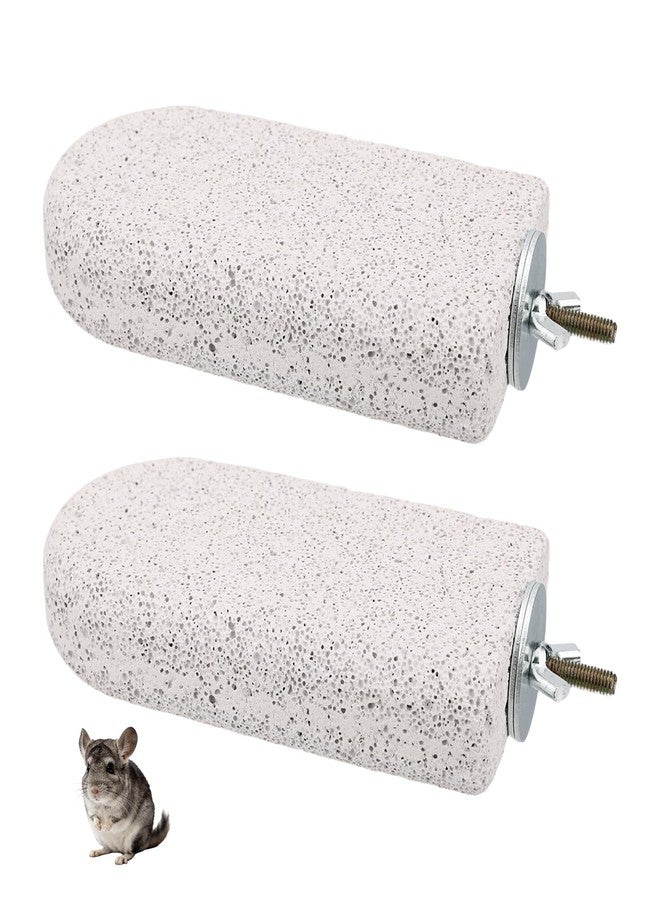 Sinbana 2pcs Chinchilla Lava Ledge, Pumice Climbing Platform & Chewing Toy Teeth Grinding Cage Accessories Lava Rock Chew Stuff for Rats Gerbil Chinchillas Squirrels Guinea Pigs Hamsters - Image 1