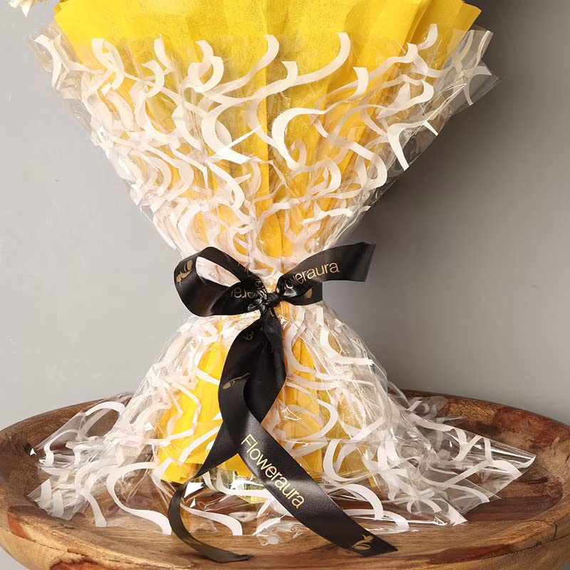 FlowerAura Fresh Live Flower Bouquet of 6 Yellow Lilies 10 White Rose 10 Carnations For Birthday Gift Anniversary Gift Wedding Gift Farewell Gift Gift For Special Occasions Same Day Delivery - Image 3
