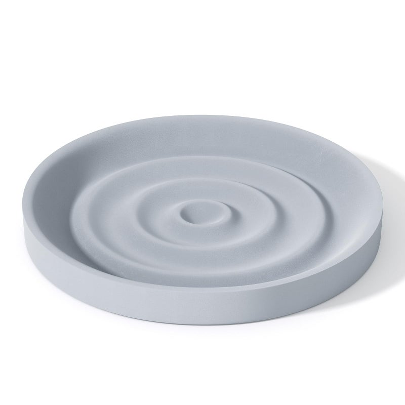 Slow Slog Diatomite Soap Dish Holder, Water Absorbent Stone Soap Dish, Quick Dry Stone Soap Holder, Diatomaceous Earth Soap Tray for Hand Soap, Sponge Holder, Gray - Image 1