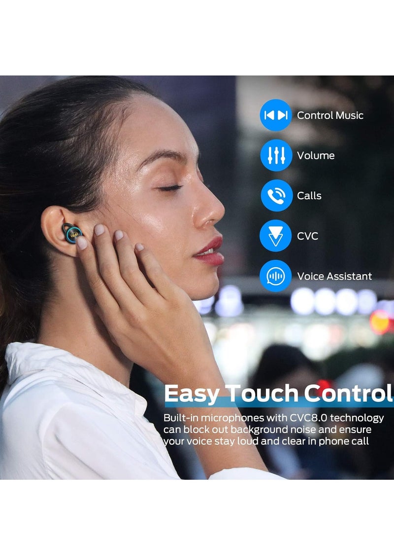 Monster Clarity 101Plus AirLinks Wireless Earbuds, Bluetooth 5.0 in-Ear Headphones with Charging Case, Stereo Earphones Deep Bass Sound, Built-in Mic, Clear Call, Water Resistant Design for Sports  - Image 4
