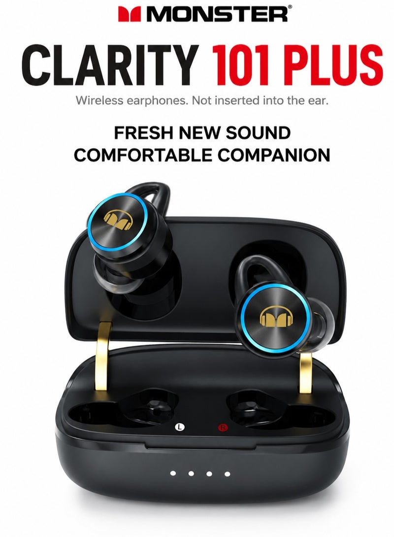 Monster Clarity 101Plus AirLinks True Wireless Earbuds | Bluetooth 5.0, Deep Bass Stereo Sound, Touch Control, Clear Calls, USB-C Charging Case, Water-Resistant Sports Earphones - Image 1