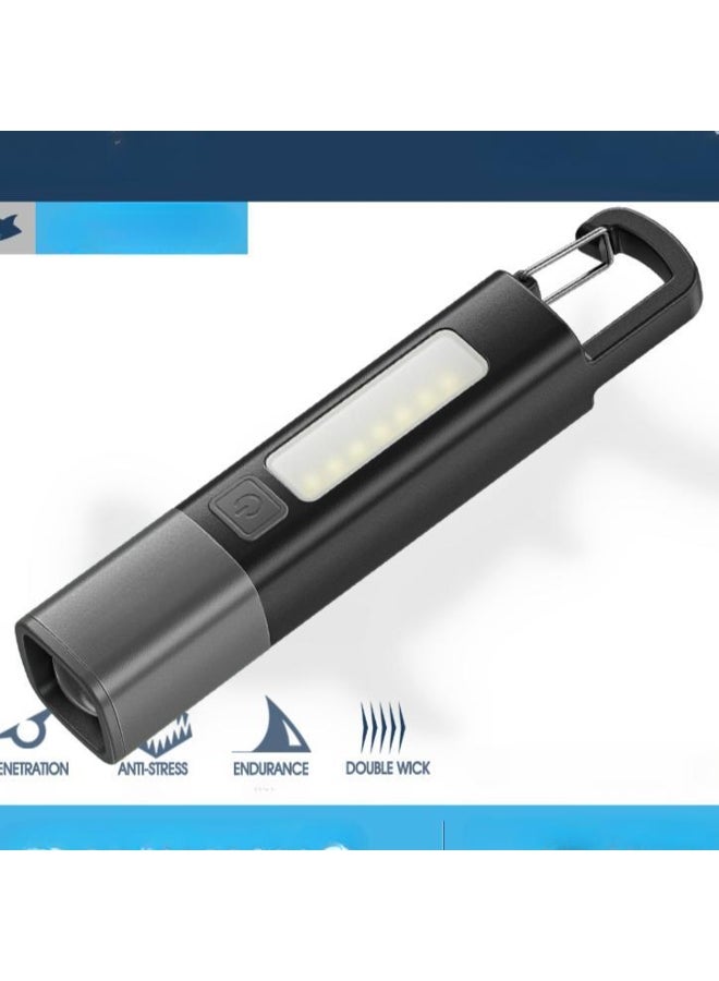 LED Torch Light XPE Super Bright Flashlight with Hook Camping Light USB Rechargeable Zoomable Waterproof Outdoor Work Lights 