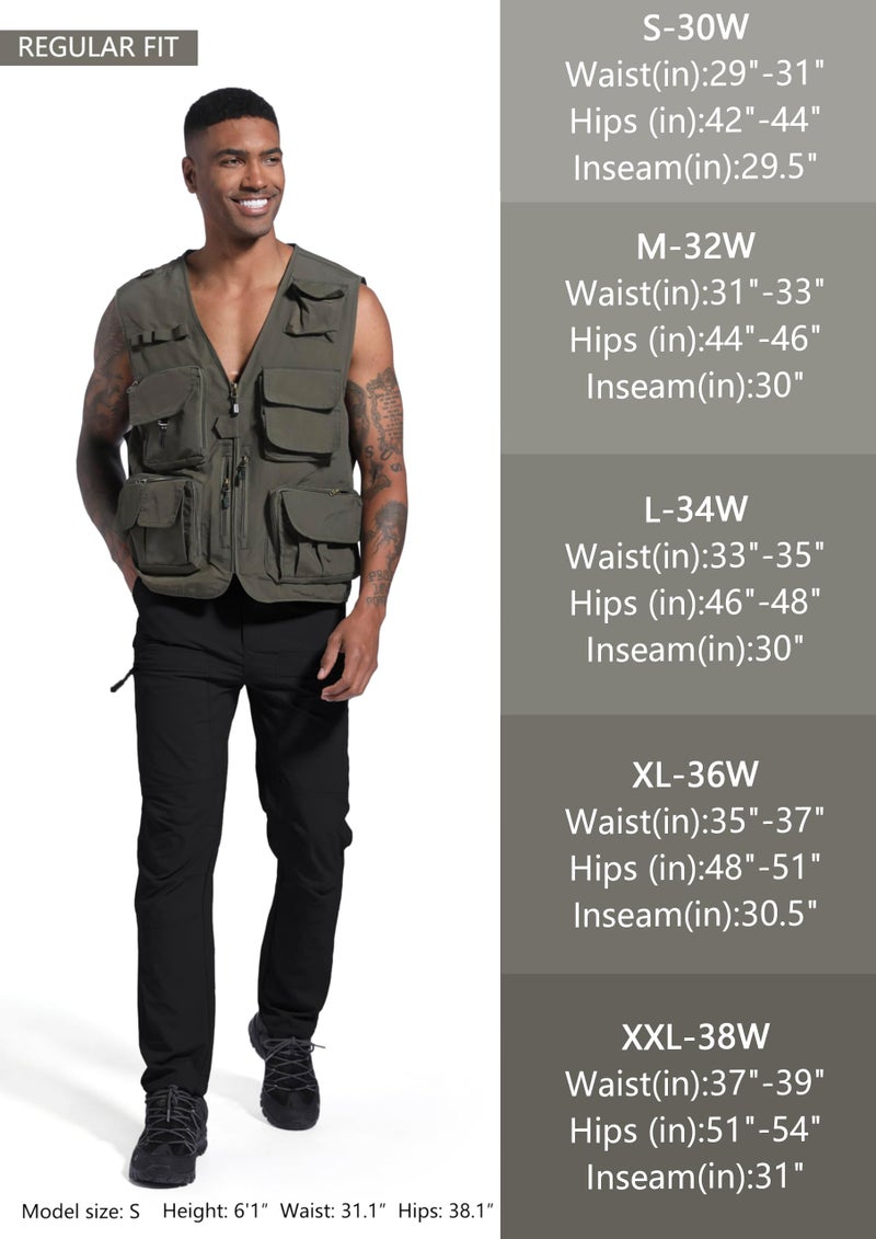 LINLANG EN Men's Lightweight Hiking Cargo Pants Waterproof Quick Dry Travel Fishing Climbing Work Outdoor Pants Dark Grey M - Image 5