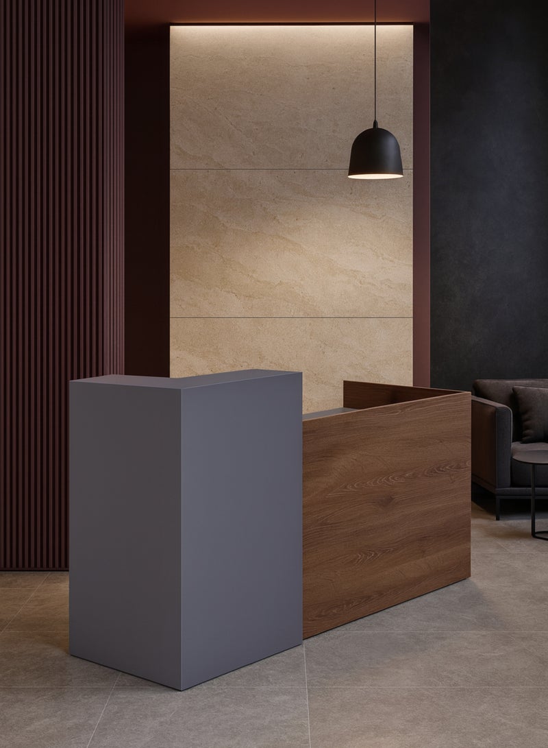 Karnak Verona Luxury Modern Reception Desk Counter | Two-Tone Office Front Desk with Elegant Design, Durable Finish & Spacious Workspace for Offices, Hotels, Clinics, Salons & Showrooms - Image 5