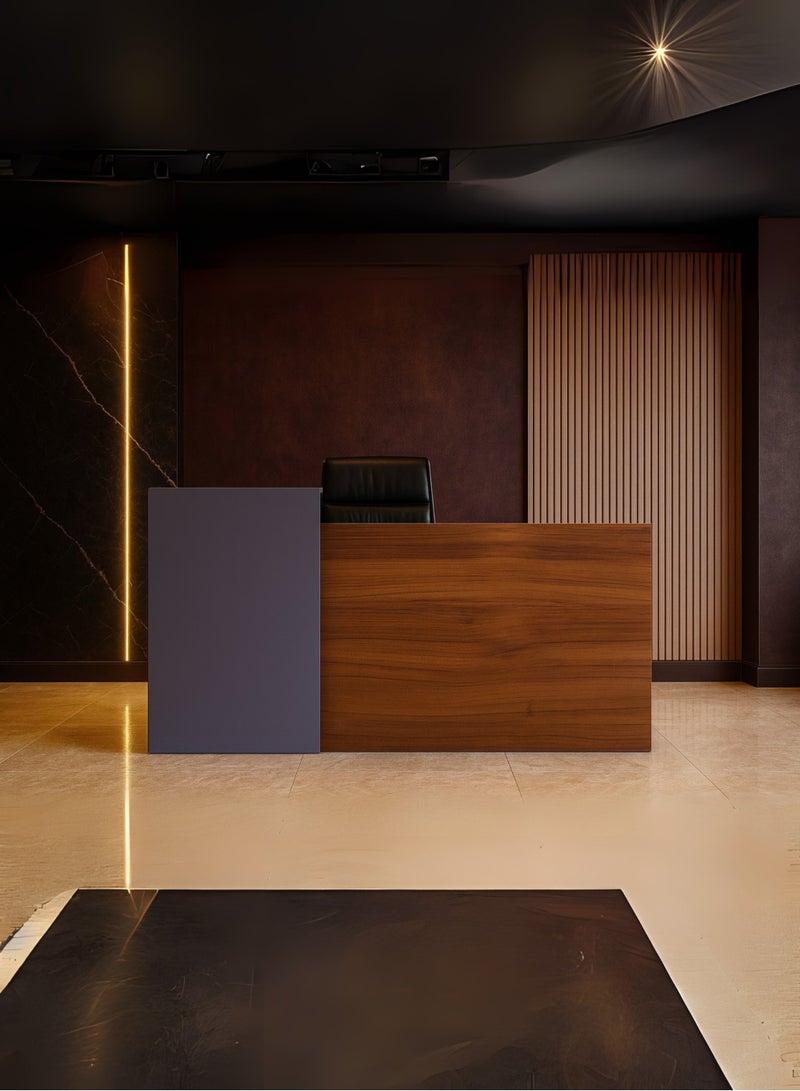 Karnak Verona Luxury Modern Reception Desk Counter | Two-Tone Office Front Desk with Elegant Design, Durable Finish & Spacious Workspace for Offices, Hotels, Clinics, Salons & Showrooms - Image 1