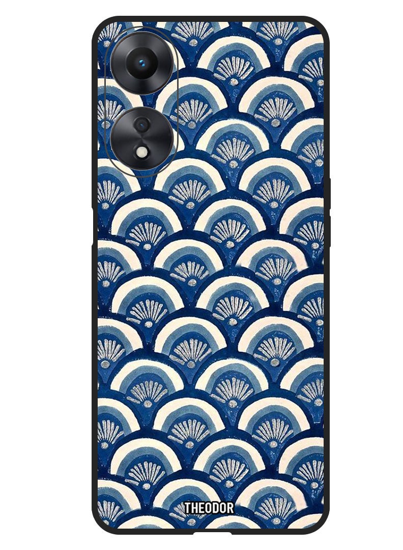 Theodor Protective Case Anti Scratch Shock Proof Bumper Cover For Oppo A1 5G Blue Floral Patterns - Image 1