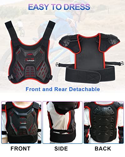 StarknightMT Kids Dirt Bike Gear - Youth Motorcycle Gear Riding Protective Motocross Armor Suit Chest Protector for Boys Girls Biking Cycling Skating Off-Road,Red - Image 5