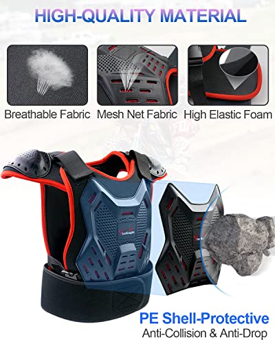 StarknightMT Kids Dirt Bike Gear - Youth Motorcycle Gear Riding Protective Motocross Armor Suit Chest Protector for Boys Girls Biking Cycling Skating Off-Road,Red - Image 3