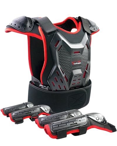 StarknightMT Kids Dirt Bike Gear - Youth Motorcycle Gear Riding Protective Motocross Armor Suit Chest Protector for Boys Girls Biking Cycling Skating Off-Road,Red - Image 1