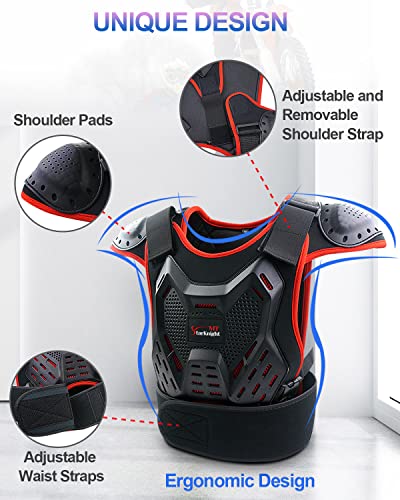 StarknightMT Kids Dirt Bike Gear - Youth Motorcycle Gear Riding Protective Motocross Armor Suit Chest Protector for Boys Girls Biking Cycling Skating Off-Road,Red - Image 2