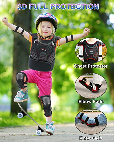 StarknightMT Kids Dirt Bike Gear - Youth Motorcycle Gear Riding Protective Motocross Armor Suit Chest Protector for Boys Girls Biking Cycling Skating Off-Road,Red - Image 4