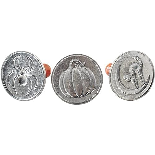 Nordic Ware 1260 Spooky Cast Cookie Stamps, 3-inch rounds, Silver - Image 1