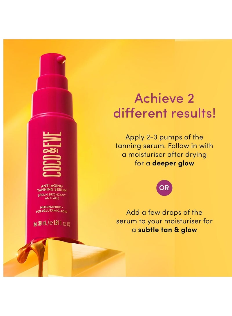 COCO & EVE Coco & Eve Anti-Aging Tanning Serum - Face tanner with Skincare Actives for Gradual, Hydrating Glow. Natural Self Tanning Bronzer, with Niacinamide & Antioxidants for Healthy Glowing Skin (1.01 Fl Oz)  - Image 2