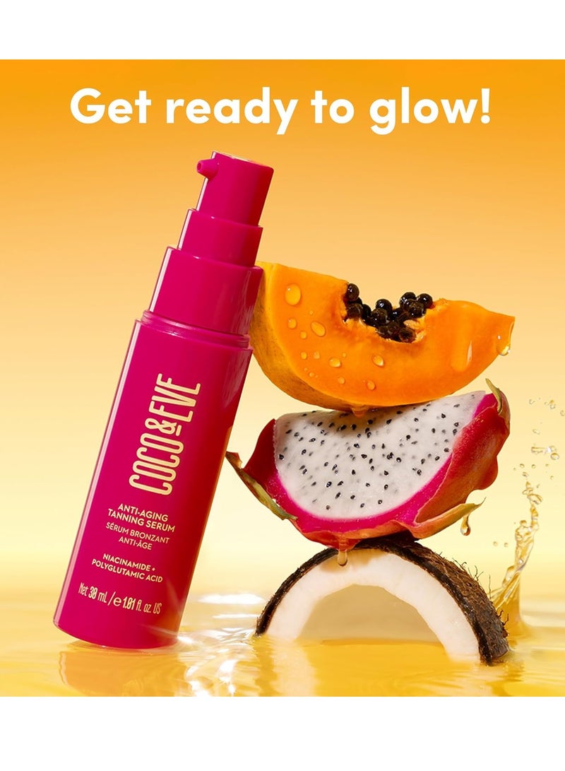 COCO & EVE Coco & Eve Anti-Aging Tanning Serum - Face tanner with Skincare Actives for Gradual, Hydrating Glow. Natural Self Tanning Bronzer, with Niacinamide & Antioxidants for Healthy Glowing Skin (1.01 Fl Oz)  - Image 3