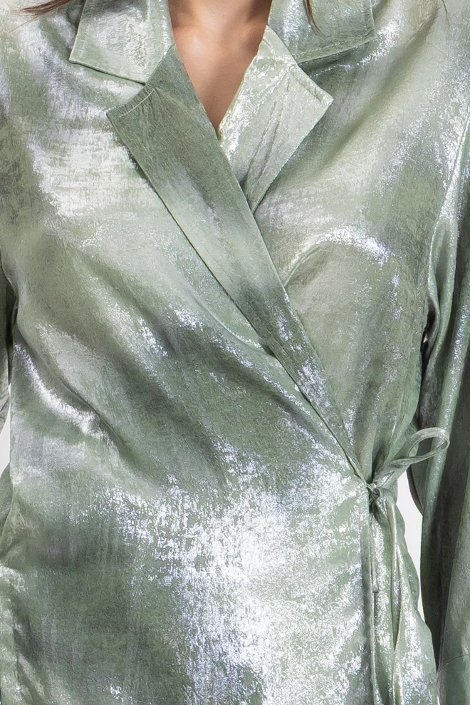 SHAPES GREEN CROSSOVER SATIN TOP SET for Women | Best Price UAE