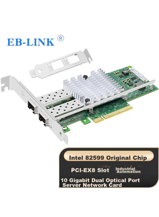 Eb-link Intel 82599 Chip Pci-e X8 10g Dual-port Fiber Optic Network Card X520-da2 Sfp+ Optical Port Server Network Adapter E10g42bf - Image 1