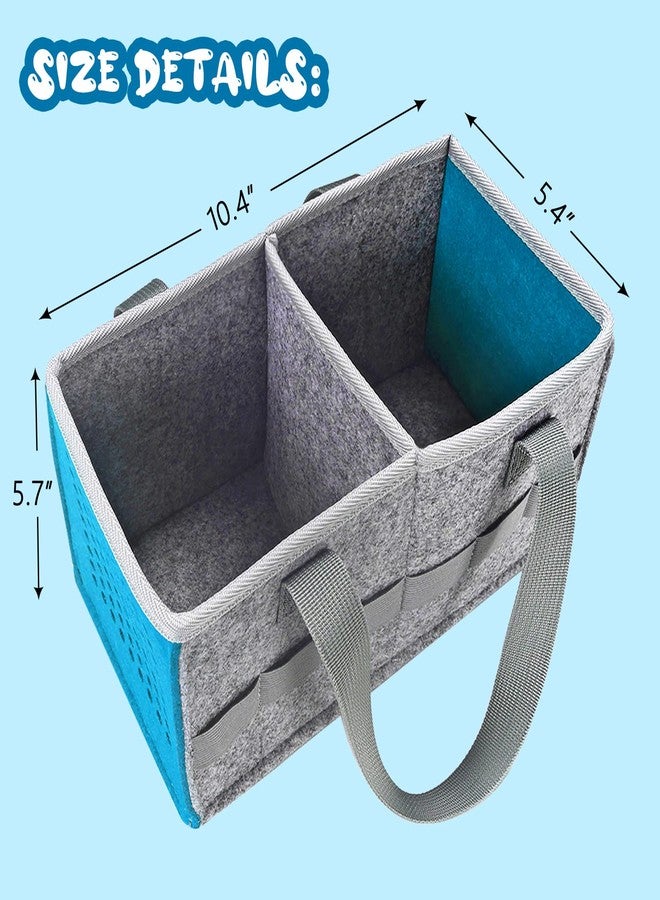 OUKNAK Carrying Case for Tonies Starter Set & Storage Bag for Tonies Figurine, Home Outdoor Hand Bag for Toniebox 2 Audio Player and Dolls Musical Toy Folding Bag for Kids Toniebox Accessories (Gray Blue) - Image 2