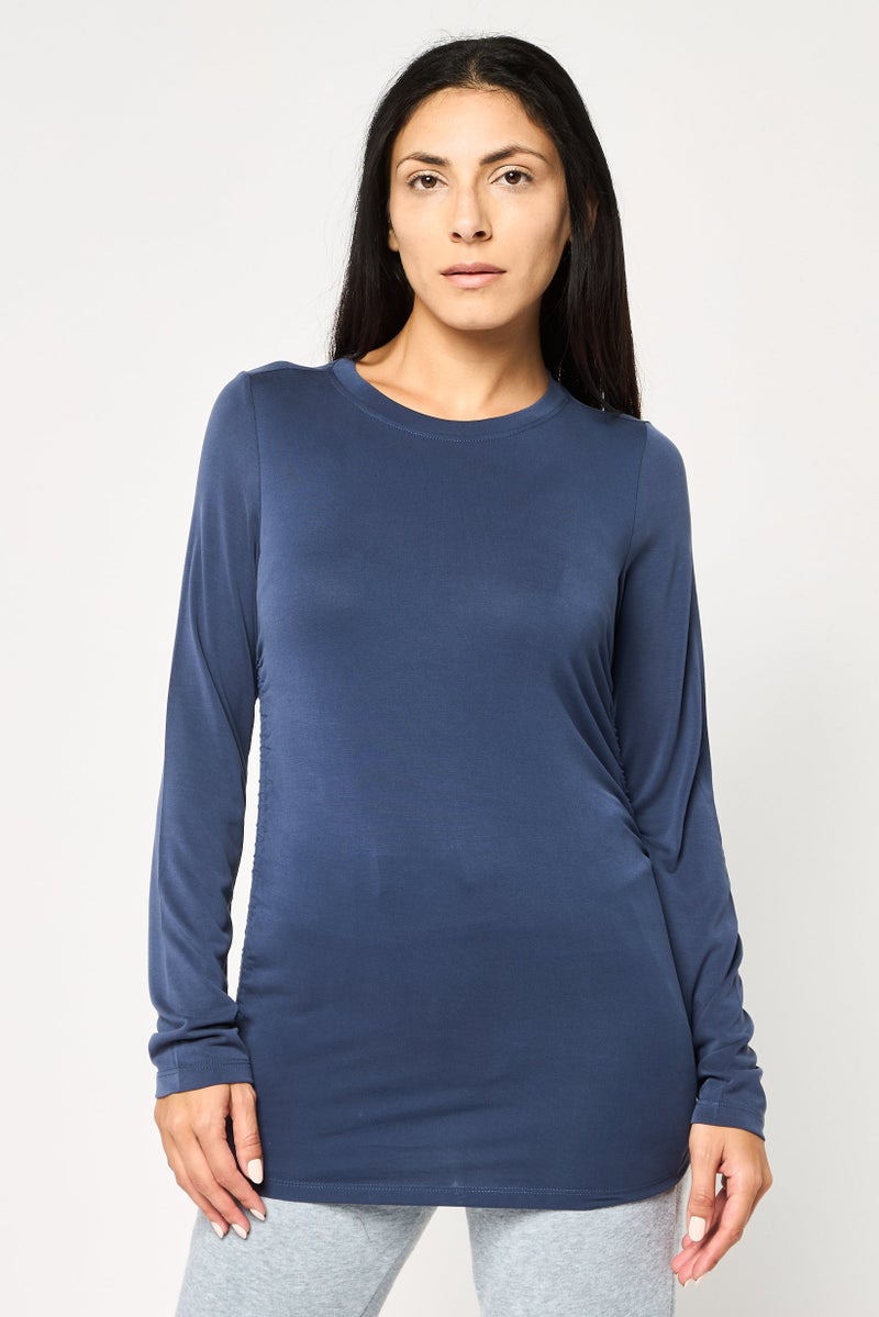 DKNY Sport Women Sportswear Fit Long Sleeve Outdoor T-Shirt, Blue - Image 1
