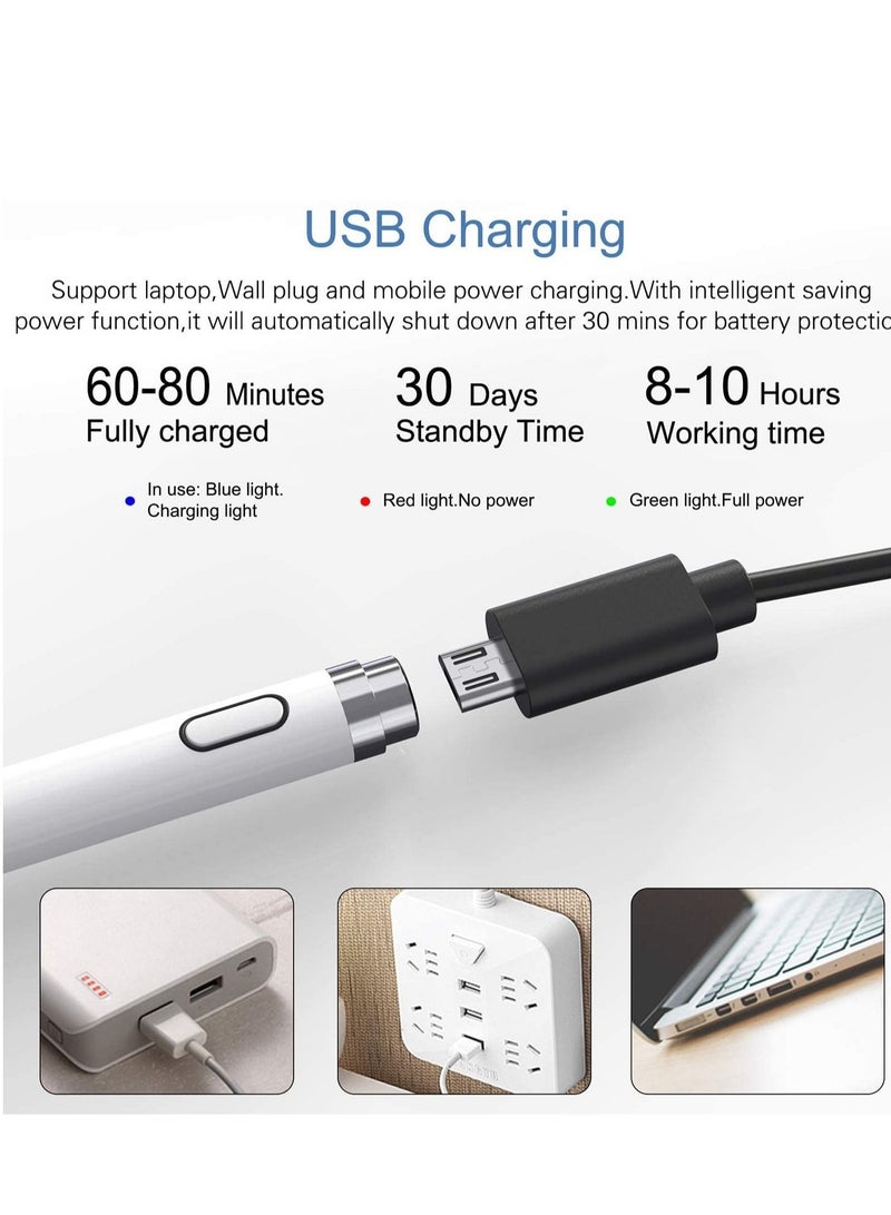 Active Stylus Pen with Palm Rejection for Precise Writing/Drawing Compatible with Apple iPad White - Image 3