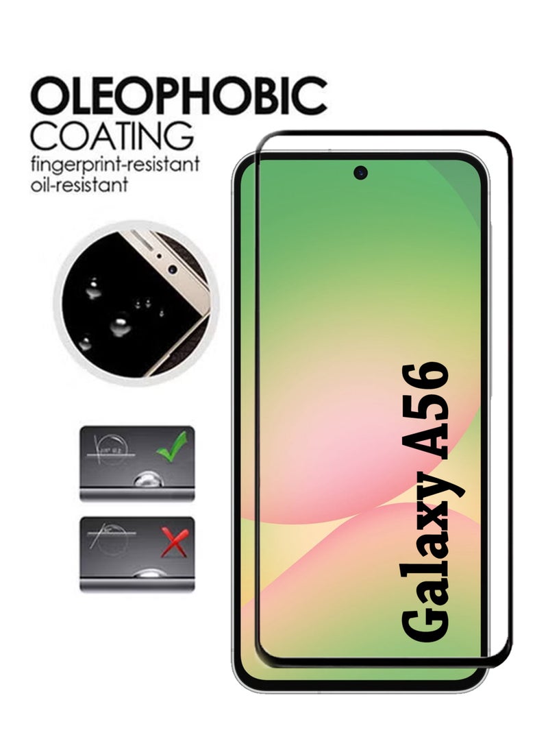 Samsung Galaxy A56 Screen Protector | Tempered Glass Compatible with Samsung Galaxy A56 | Screen Protector Full HD Quality Tempered Glass Anti-Scratch Edge to Edge Coverage with Easy Installation Kit - Black  - Image 4