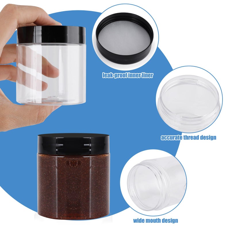 OBKJJ 60 Pack 4 Oz Plastic Containers with Lids, OBKJJ Clear Travel Size Leak Proof Makeup Travel Containers BPA Free Cosmetic Slime Jars for Lotion, Cream, Body Butter, Makeup, Ointments (60) - Image 4