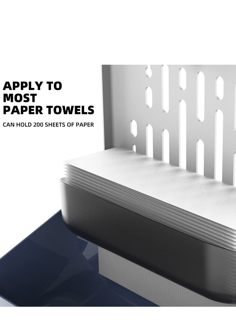 SYOSI Tissue Dispenser Wall-mounted Bathroom Tissue Dispenser Tissue Box Holder No Drilling Waterproof Multifold Commercial Tissue Holder for Home Kitchen Office Bathroom Toilet - Image 3