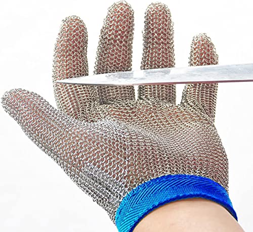 Dowellife Chainmail Glove, Cut Resistant Food Grade, Stainless Steel Mesh Metal Knife Cutting Glove for Butcher, Oyster Shucking Kitchen Mandoline Chef Slicing Fish Fillet (Large) - Image 1