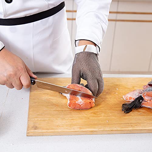 Dowellife Chainmail Glove, Cut Resistant Food Grade, Stainless Steel Mesh Metal Knife Cutting Glove for Butcher, Oyster Shucking Kitchen Mandoline Chef Slicing Fish Fillet (Large) - Image 3
