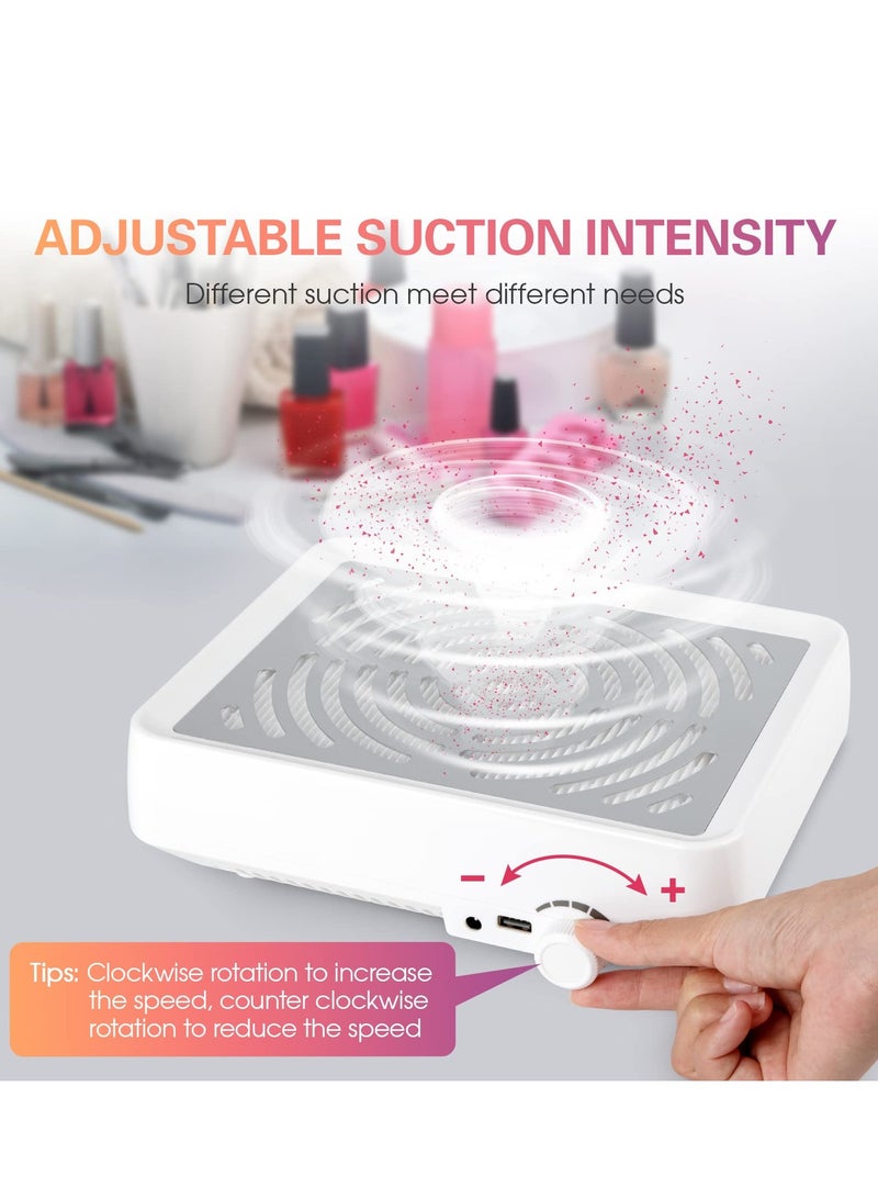 Barakah Nail Dust Collector, 40W Nail Dust Collector with Lamp for Clean & Stylish Nails, Electric Dust Suction Machine for Nail- for Nail Studio Salon & Home Use - Image 3