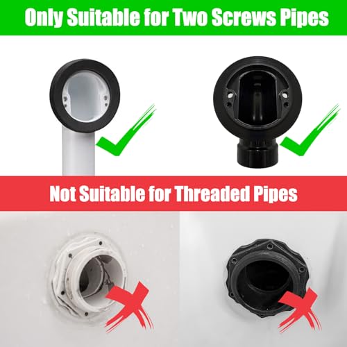 Fibetter Tub Overflow Cover 2-Screws on, 3.55 Inch Oversized Bathtub Overflow Plate with Hair Catcher, ABS Plastic Tub Drain Faceplate 2-Hole Replacement Overflow Cap for Alcove Bathtubs, Matte Black - Image 3