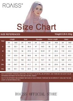 roaiss 2 Pcs Women's Abaya Robe Dress and Headscarf Set Solid Color Floral Embroidery Lace Long Sleeves for Spring Summer Outfit Ramadan Eid al-Adha Gifts  - Image 4