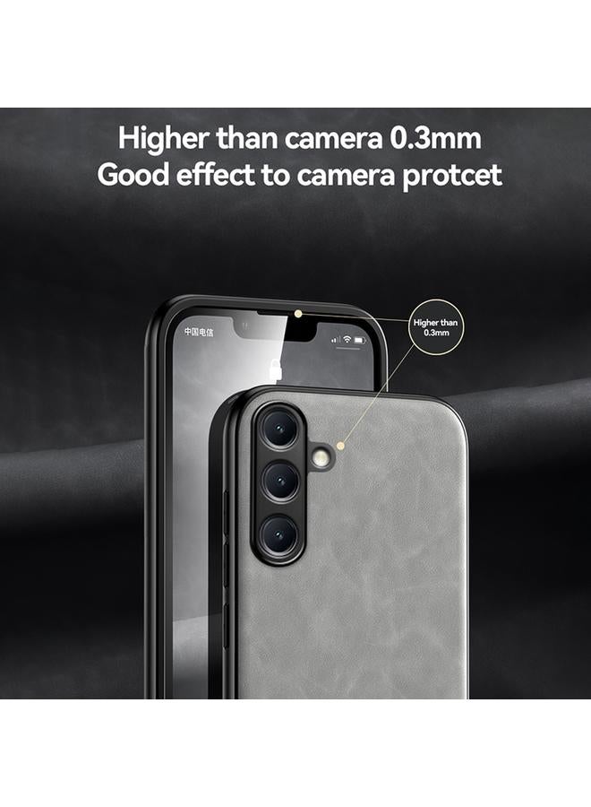 S-TOP Case For Samsung Galaxy M35 Skin Feel Magnetic Leather Back Phone Case - Image 5