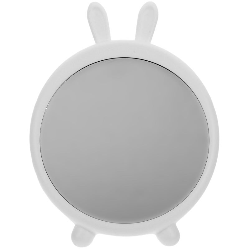 White Bunny Tabletop Makeup Mirror with Stand for Vanity and Travel - Image 2