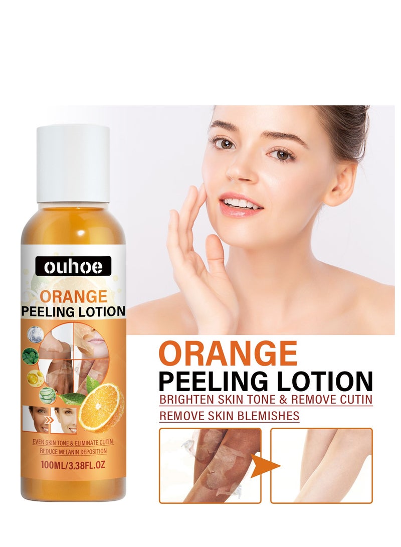 OUHOE Orange Peel Body Lotion Gentle Skin Exfoliation Fading Dark Spots Whitening Skin Moisturizing Care Solution 100ml - Image 1