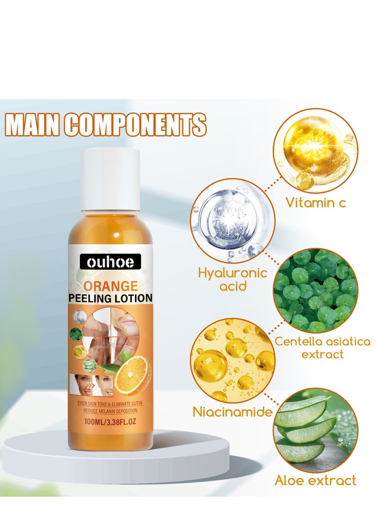 OUHOE Orange Peel Body Lotion Gentle Skin Exfoliation Fading Dark Spots Whitening Skin Moisturizing Care Solution 100ml - Image 5