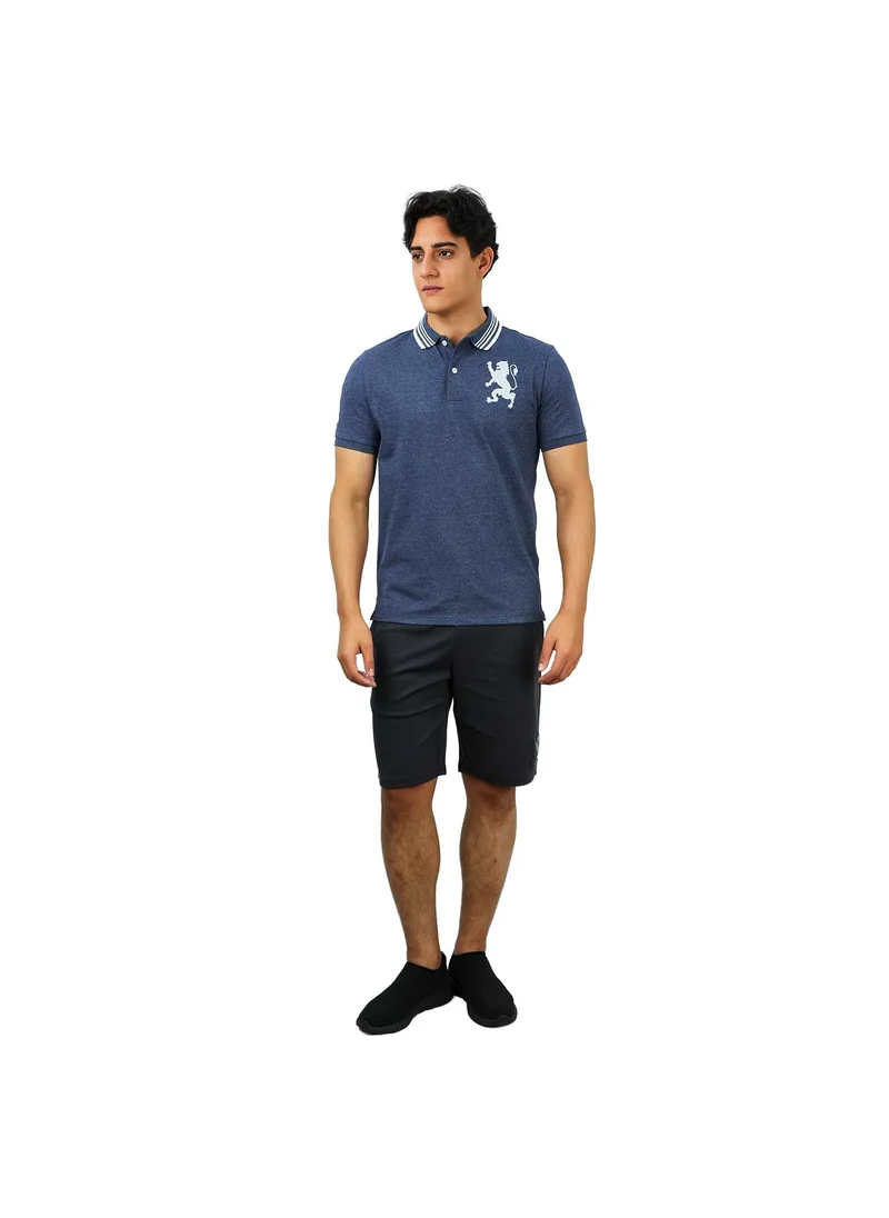 GIORDANO Men's 3D Lion Polo: Slim Fit, Bold Embroidery, Premium Pique