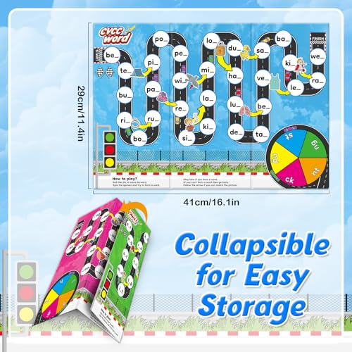Broytain Phonics Board Games for KidsEducational Learning CVC and CVCC Board Games for Boys and GirlsReading and Spelling Word Games Ages 4 5 6Classroom Travel Indoor Outdoor Family Games - Image 5