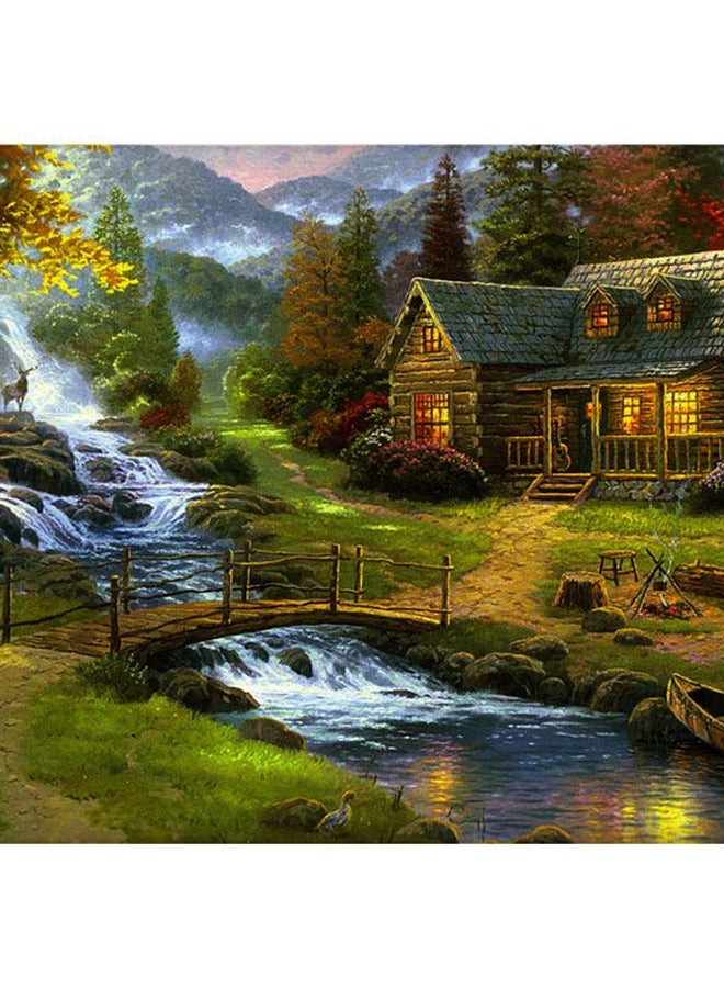 NIBEMINENT Cottage House Pattern DIY 5D Cross Stitch Kit Multicolour - Image 1