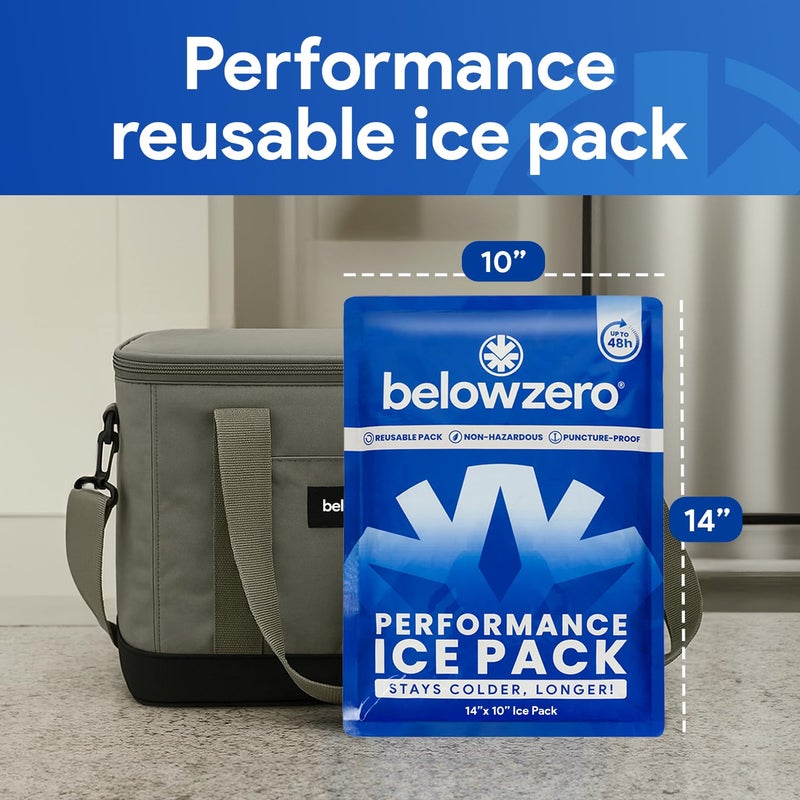 Below Zero Prefilled Reusable Ice Packs for Coolers | Long Lasting Freezer Ice Blocks for Camping, Lunch Bags & More | 48 Hour Cooler Ice Pack Technology | Large 14â€x10â€ (2-Pack) - Image 2