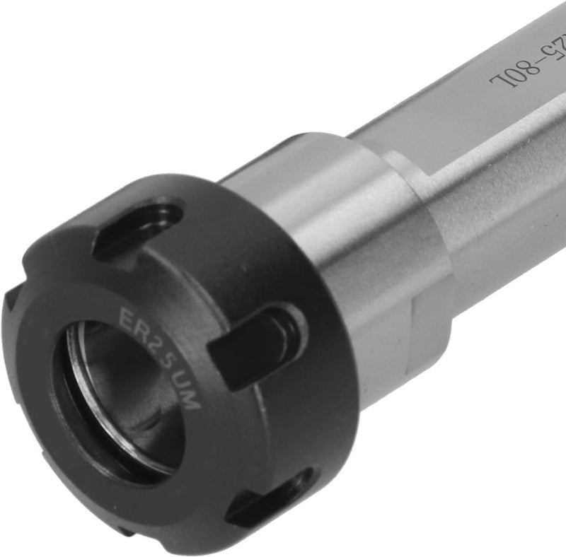 Collet Chuck Holder Straight Shank, CNC Lathe Machine Tapping Tool, ER25 80mm Length with Through - Cooling Hole and Hex Nut for Secure Clamping - Image 3