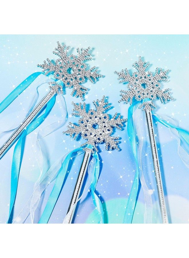 Gejoy 12 Pieces Frozen Snowflake Wand Silver Snowflake Magic Wand Snowflake Theme Winter Wand Princess Wand - Image 5