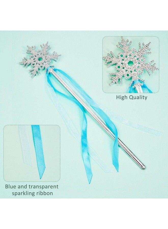 Gejoy 12 Pieces Frozen Snowflake Wand Silver Snowflake Magic Wand Snowflake Theme Winter Wand Princess Wand - Image 4