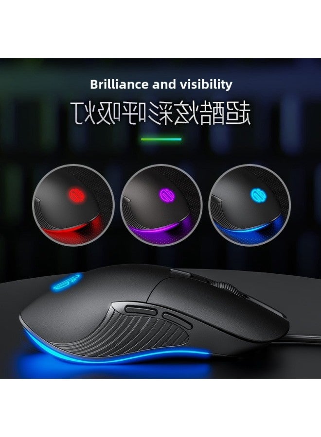 Electronic Competition Mechanical Mouse Silent Qingying Office PB1 Notebook Wired Special Mute Desktop Game Computer-Color:Classic Black [6-key Upgraded Version Qingying-Interface:Official Standard  - Image 4