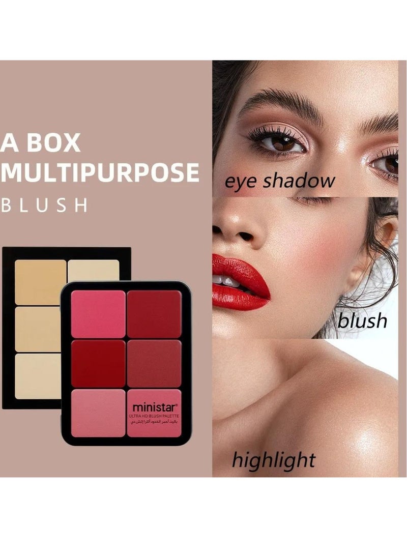 12 Colors Ultra HD Face Foundation Palette Compact Cream Powder Blush Cheek Blusher Makeup Palette Contouring Kit Pressed Cream Blush and Contour Palette 05