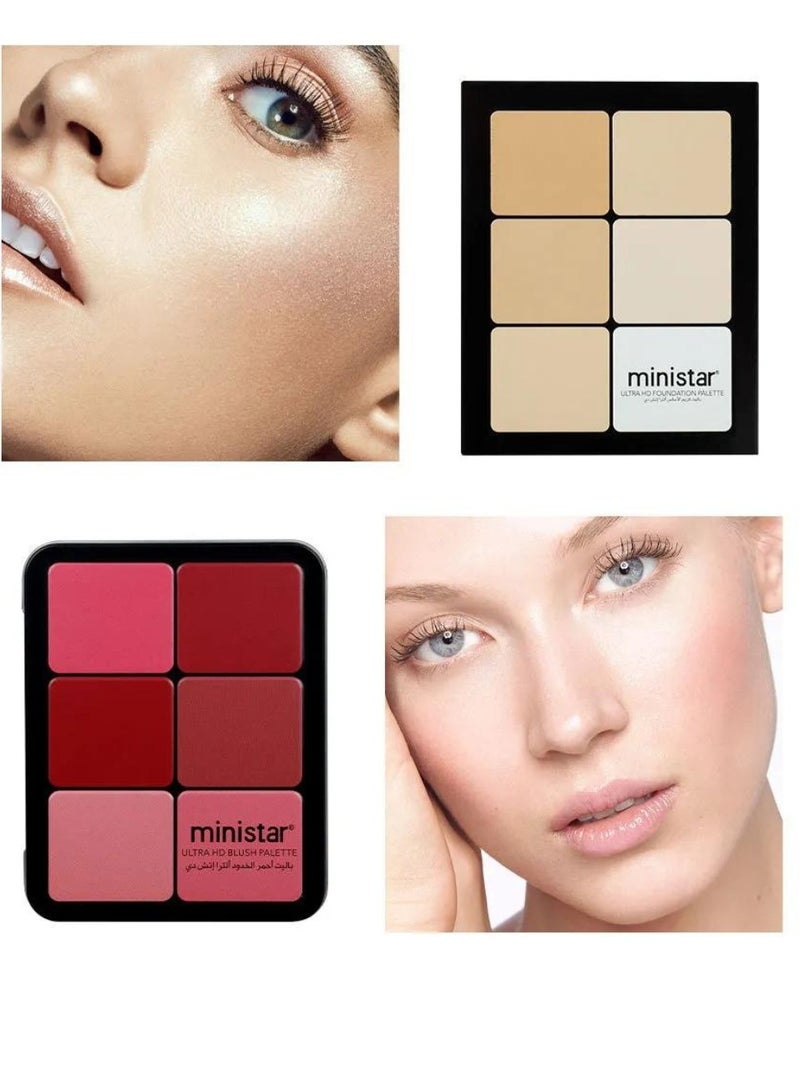 12 Colors Ultra HD Face Foundation Palette Compact Cream Powder Blush Cheek Blusher Makeup Palette Contouring Kit Pressed Cream Blush and Contour Palette 05
